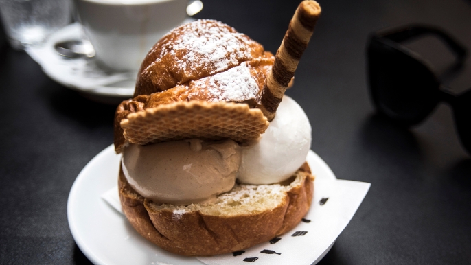 onbeperkt 50% korting op een brioche met 2 bollen ijs
